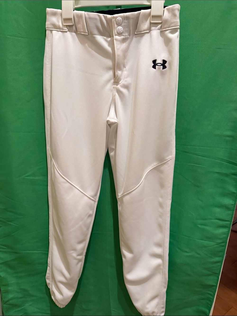 Under Armour Kids White Athletic Baseball Pants with Logo